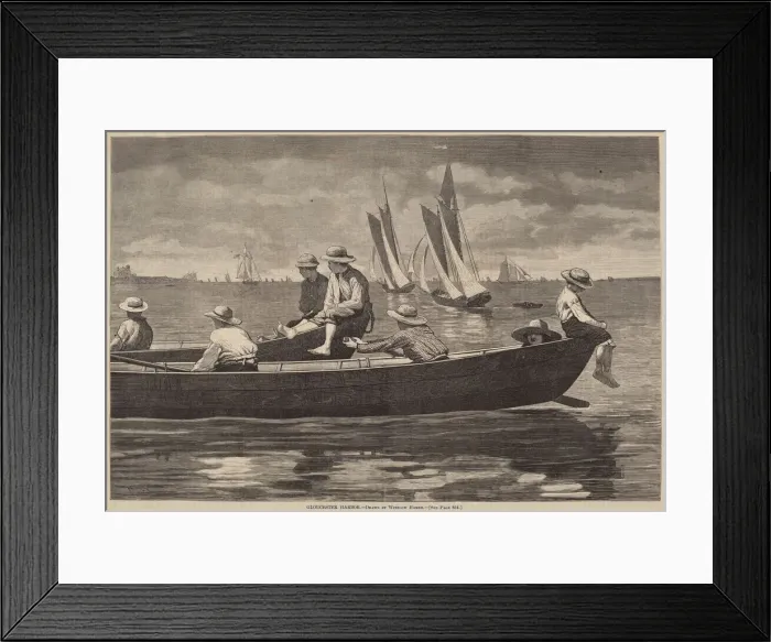 Framed Print : Gloucester Harbor, published 1873. Creator: Winslow Homer Framed Print : Gloucester Harbor, published 1873. Creator: Winslow Homer