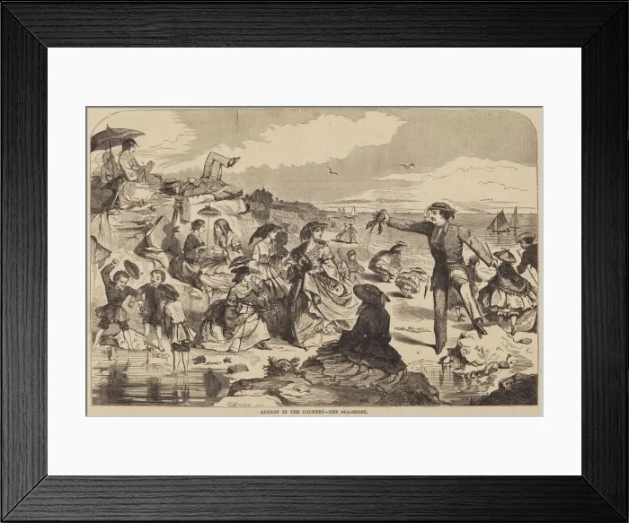 Framed Print : August in the Country - The Sea Shore, published 1859. Creator: Winslow Homer Framed Print : August in the Country - The Sea Shore, published 1859. Creator: Winslow Homer