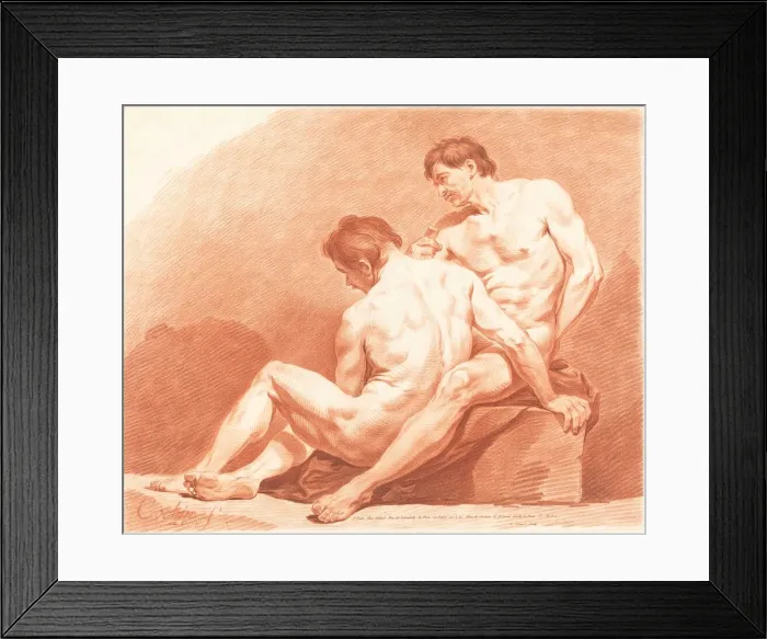 Framed Print : Two Male Nudes, c. 1774. Creator: Jean Francois Janinet Framed Print : Two Male Nudes, c. 1774. Creator: Jean Francois Janinet