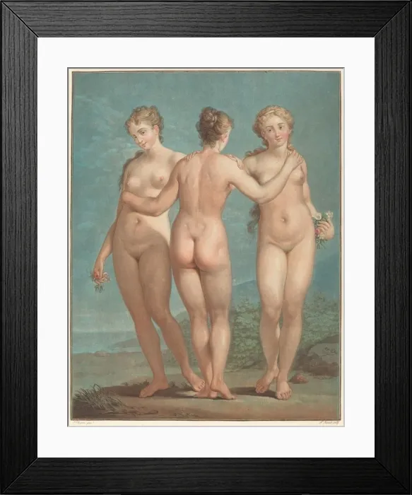 Framed Print : Les trois graces. Creator: Jean Francois Janinet Framed Print : Les trois graces. Creator: Jean Francois Janinet