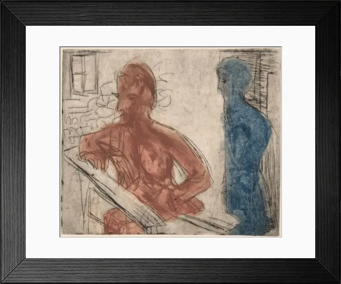 Framed Print : Peasant and Girl, 1921. Creator: Ernst Kirchner Framed Print : Peasant and Girl, 1921. Creator: Ernst Kirchner