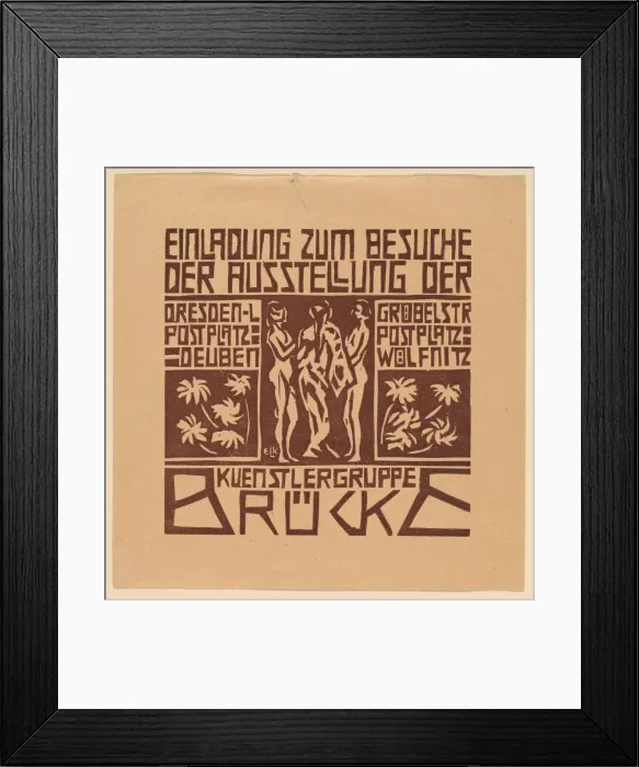 Framed Print : Einladung... Ausstellung der Kuenstlergruppe Brücke Framed Print : Einladung... Ausstellung der Kuenstlergruppe Brücke