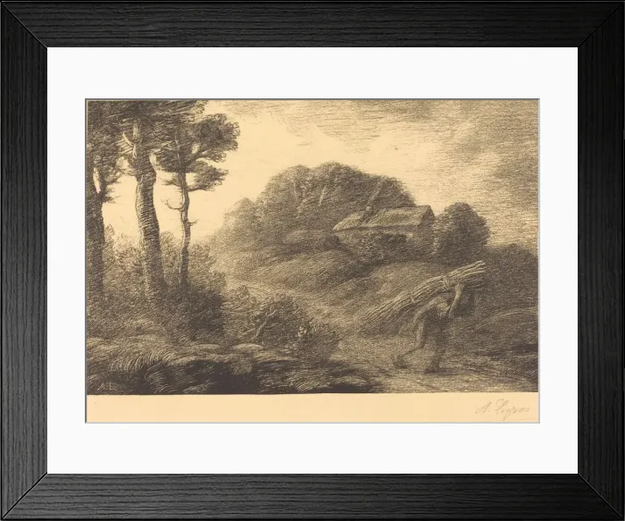 Framed Print : Return of the Fagot-gatherer, 2nd plate (Le retour du fagotier). Creator: Alphonse Legros Framed Print : Return of the Fagot-gatherer, 2nd plate (Le retour du fagotier). Creator: Alphonse Legros