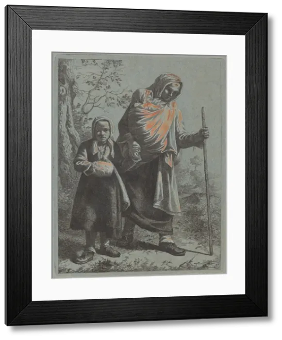 Framed Print : Peasant Woman with Baby and Little Girl, 1760 / 1764. Creator: Francesco Londonio Framed Print : Peasant Woman with Baby and Little Girl, 1760 / 1764. Creator: Francesco Londonio