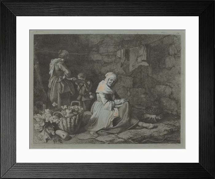 Framed Print : Interior of a House, 1763. Creator: Francesco Londonio Framed Print : Interior of a House, 1763. Creator: Francesco Londonio