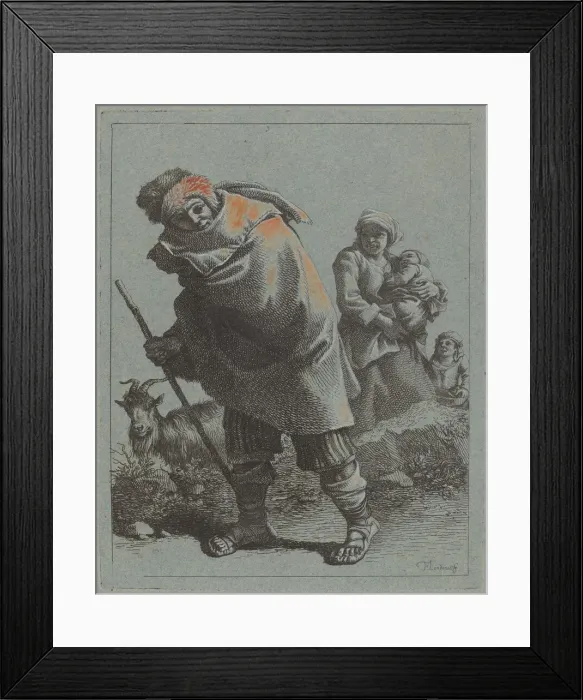Framed Print : Shepherd with Walking Stick and a Peasant Woman with Child, 1758 / 1759 Framed Print : Shepherd with Walking Stick and a Peasant Woman with Child, 1758 / 1759