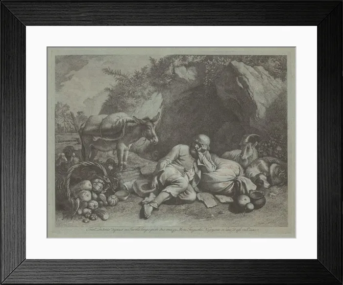 Framed Print : Old Man Leaning against a Sack, probably after 1767. Creator: Francesco Londonio Framed Print : Old Man Leaning against a Sack, probably after 1767. Creator: Francesco Londonio