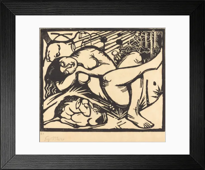 Framed Print : Sleeping Shepherdess (Schlafende Hirtin), 1912. Creator: Franz Marc Framed Print : Sleeping Shepherdess (Schlafende Hirtin), 1912. Creator: Franz Marc