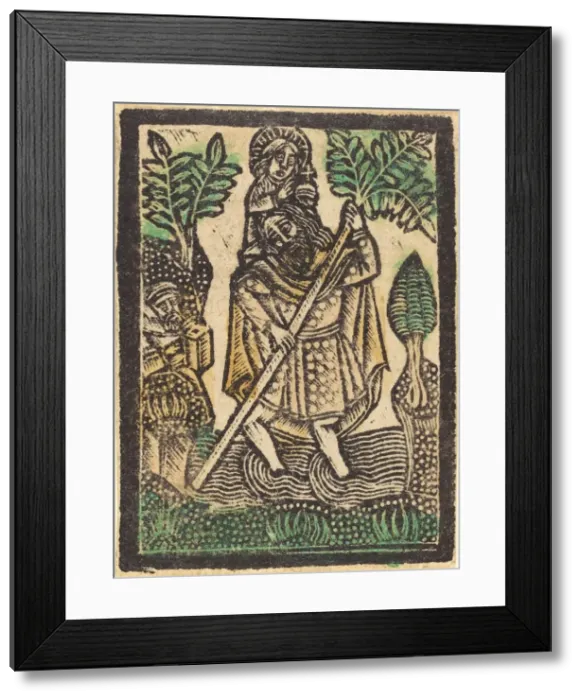 Framed Print : Saint Christopher, 1470 / 1480. Creator: Workshop of the Master of the Aachen Madonna Framed Print : Saint Christopher, 1470 / 1480. Creator: Workshop of the Master of the Aachen Madonna