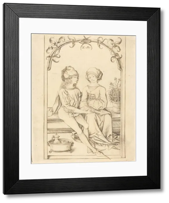 Framed Print : The Lovers, c. 1490. Creator: Israhel van Meckenem Framed Print : The Lovers, c. 1490. Creator: Israhel van Meckenem