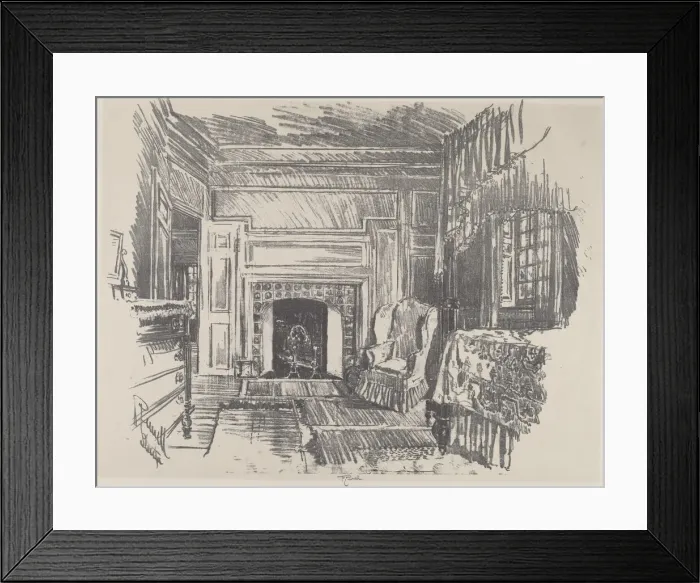 Framed Print : Bed Room, Stenton, 1912. Creator: Joseph Pennell Framed Print : Bed Room, Stenton, 1912. Creator: Joseph Pennell