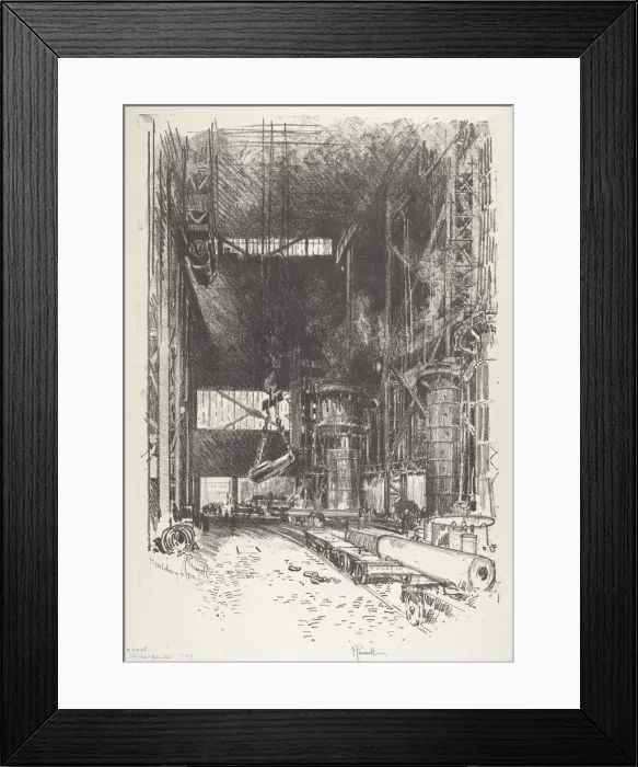 Framed Print : The New Gun-Pit, 1916. Creator: Joseph Pennell Framed Print : The New Gun-Pit, 1916. Creator: Joseph Pennell
