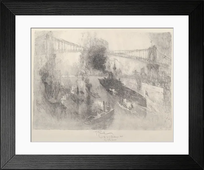 Framed Print : Battleship Coming Home, 1917. Creator: Joseph Pennell Framed Print : Battleship Coming Home, 1917. Creator: Joseph Pennell