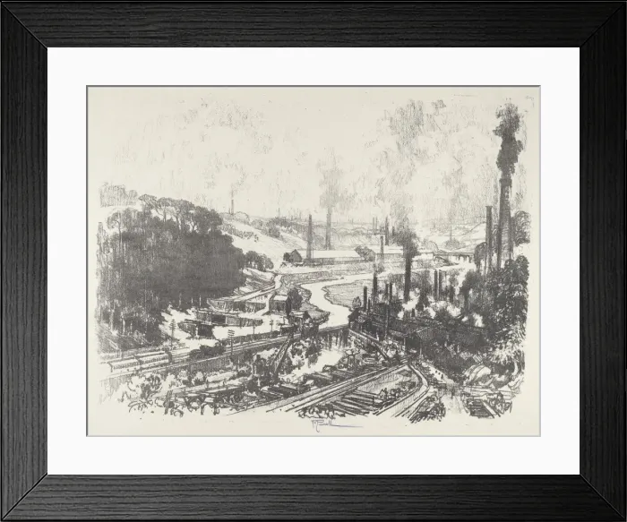 Framed Print : Munition Works, 1916. Creator: Joseph Pennell Framed Print : Munition Works, 1916. Creator: Joseph Pennell