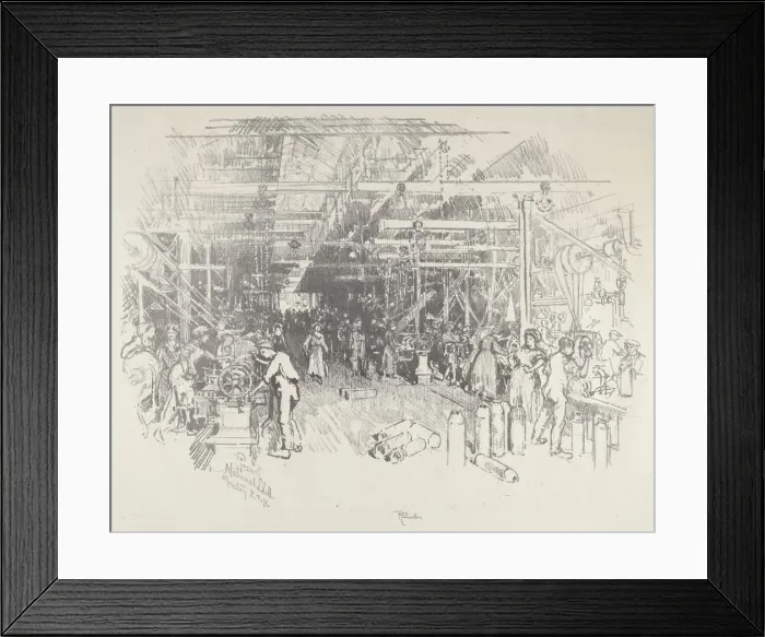 Framed Print : The Shell Factory, 1916. Creator: Joseph Pennell Framed Print : The Shell Factory, 1916. Creator: Joseph Pennell