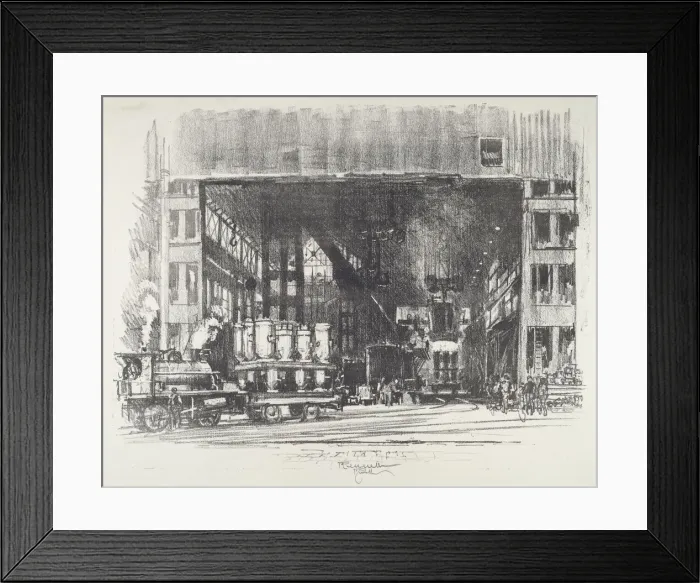Framed Print : The Urns, Casting Big Shells, 1916. Creator: Joseph Pennell Framed Print : The Urns, Casting Big Shells, 1916. Creator: Joseph Pennell