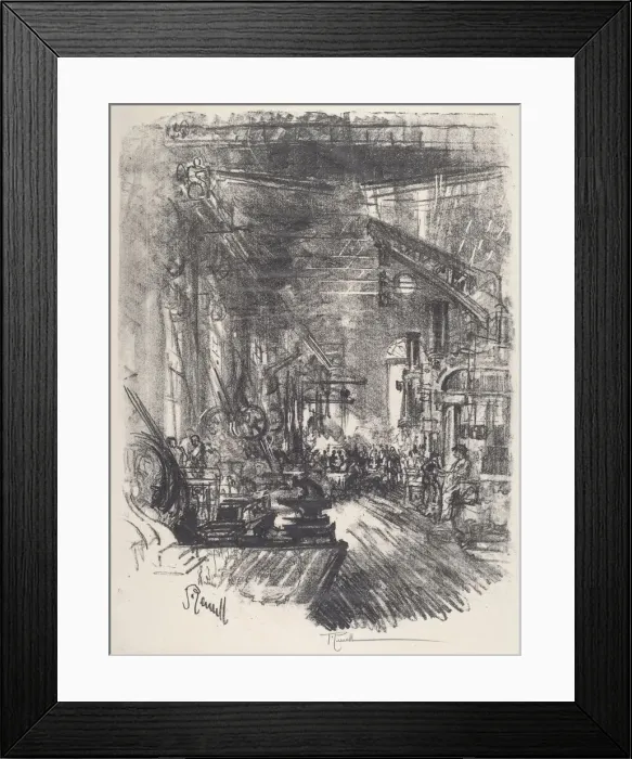 Framed Print : The Forges, 1917. Creator: Joseph Pennell Framed Print : The Forges, 1917. Creator: Joseph Pennell