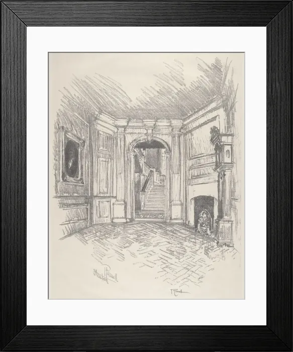 Framed Print : The Hall, Stenton, 1912. Creator: Joseph Pennell