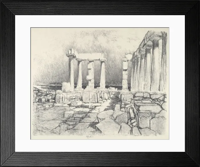Framed Print : The Wine-Dark Sea, Sunium, 1913. Creator: Joseph Pennell Framed Print : The Wine-Dark Sea, Sunium, 1913. Creator: Joseph Pennell