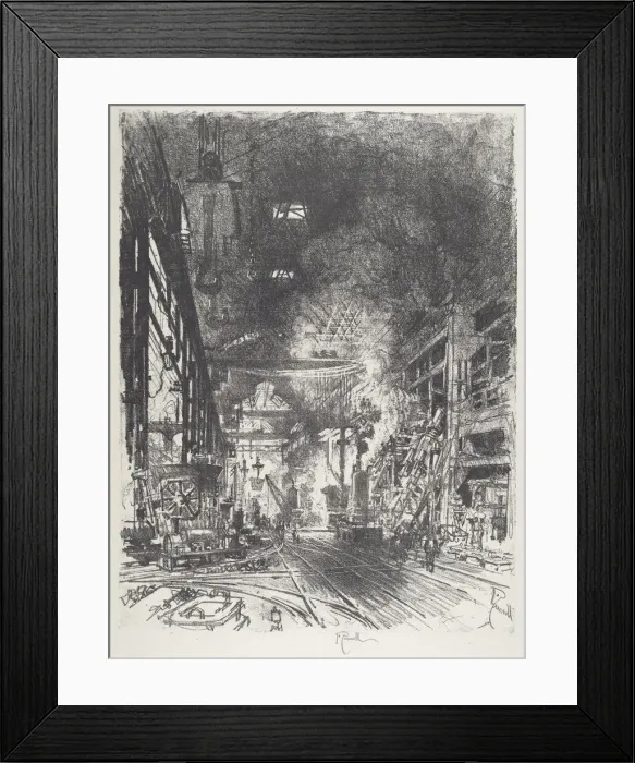 Framed Print : Within the Furnaces, 1916. Creator: Joseph Pennell Framed Print : Within the Furnaces, 1916. Creator: Joseph Pennell