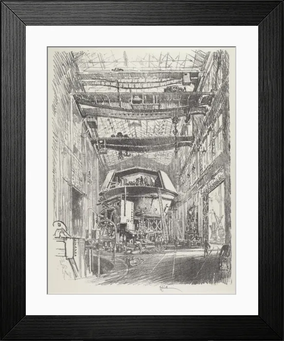 Framed Print : Building the Great Turret, 1916. Creator: Joseph Pennell Framed Print : Building the Great Turret, 1916. Creator: Joseph Pennell