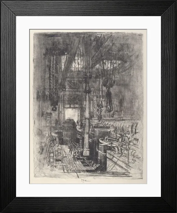 Framed Print : Gun Pit, No. II, 1917. Creator: Joseph Pennell Framed Print : Gun Pit, No. II, 1917. Creator: Joseph Pennell