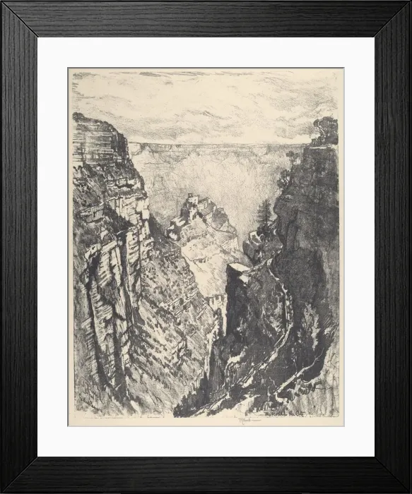 Framed Print : The Bright Angel Trail, 1912. Creator: Joseph Pennell Framed Print : The Bright Angel Trail, 1912. Creator: Joseph Pennell