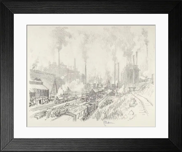 Framed Print : In the Land of Iron and Steel, 1916. Creator: Joseph Pennell Framed Print : In the Land of Iron and Steel, 1916. Creator: Joseph Pennell
