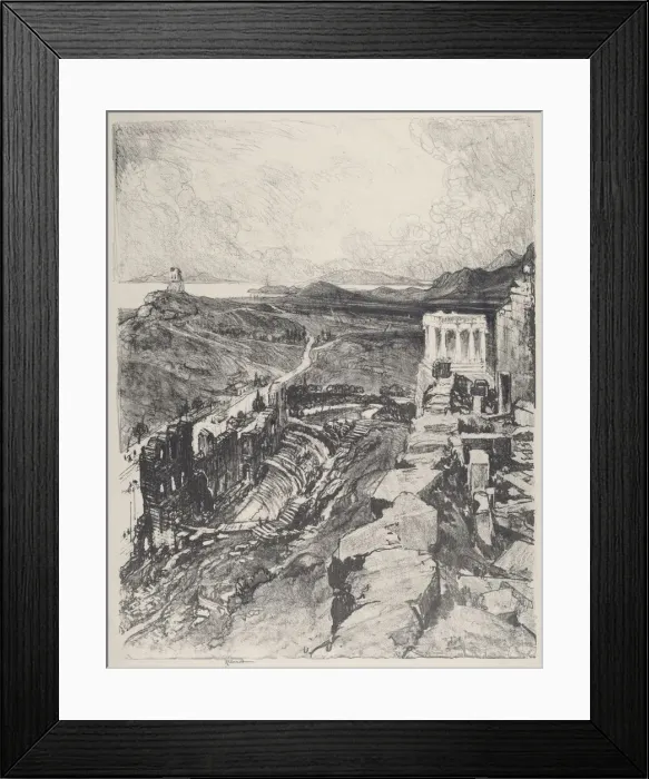 Framed Print : The Odeon, Athens, 1913. Creator: Joseph Pennell Framed Print : The Odeon, Athens, 1913. Creator: Joseph Pennell