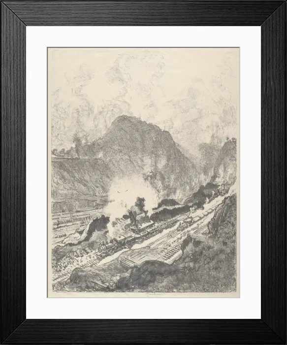 Framed Print : The Cut from Culebra, 1912. Creator: Joseph Pennell Framed Print : The Cut from Culebra, 1912. Creator: Joseph Pennell