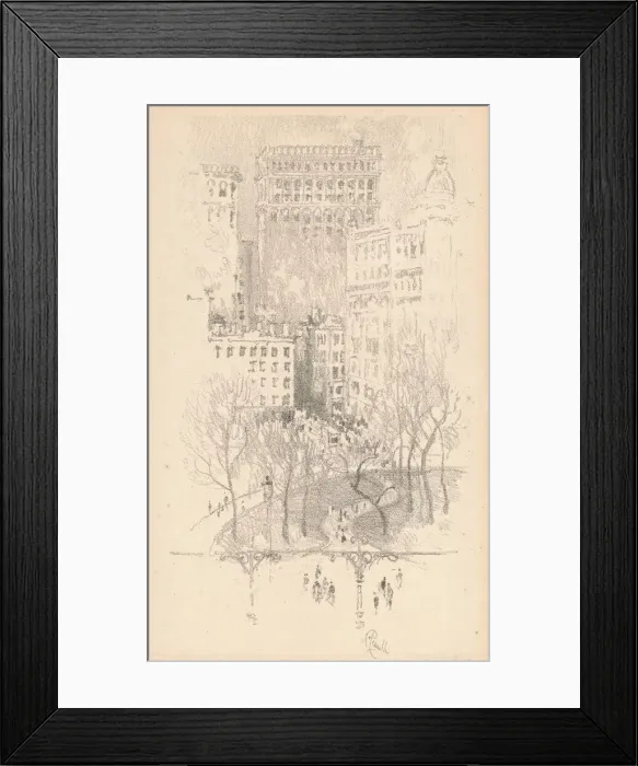 Framed Print : Union Square, 1904. Creator: Joseph Pennell Framed Print : Union Square, 1904. Creator: Joseph Pennell