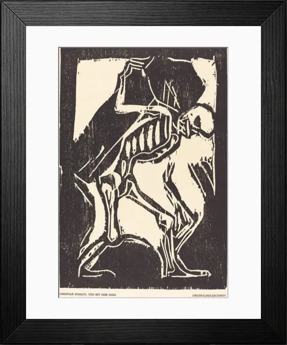 Framed Print : Death with a Coffin, c. 1917. Creator: Christian Rohlfs Framed Print : Death with a Coffin, c. 1917. Creator: Christian Rohlfs