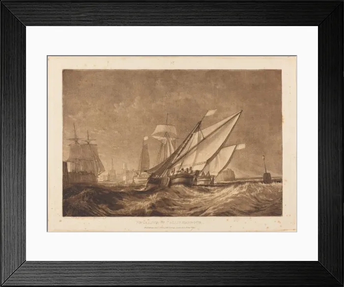 Framed Print : Entrance of Calais Harbour, published 1816. Creator: JMW Turner Framed Print : Entrance of Calais Harbour, published 1816. Creator: JMW Turner