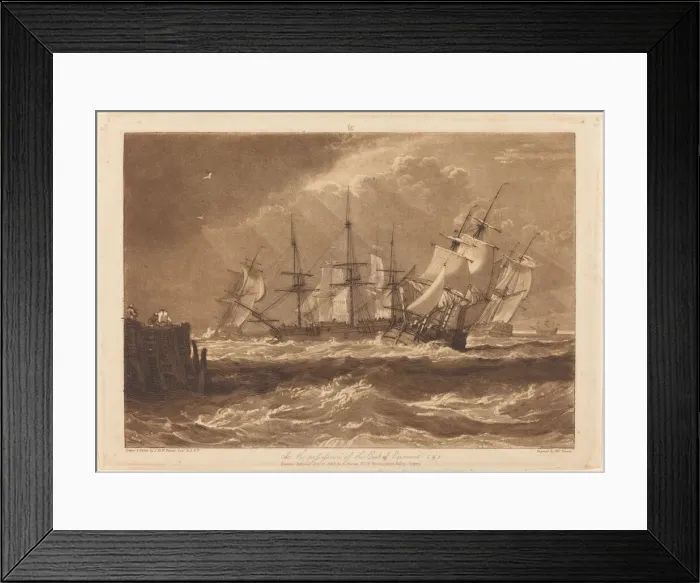 Framed Print : Ships in a Breeze, published 1808. Creator: JMW Turner Framed Print : Ships in a Breeze, published 1808. Creator: JMW Turner