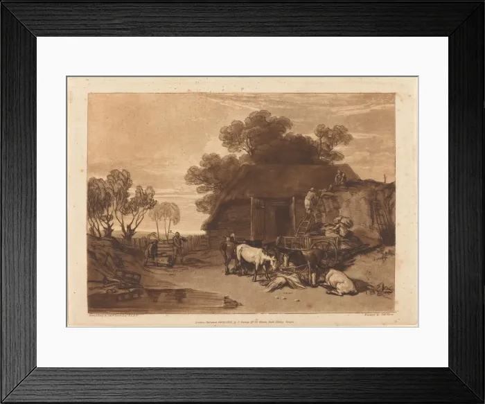 Framed Print : The Straw Yard, published 1808. Creator: JMW Turner Framed Print : The Straw Yard, published 1808. Creator: JMW Turner