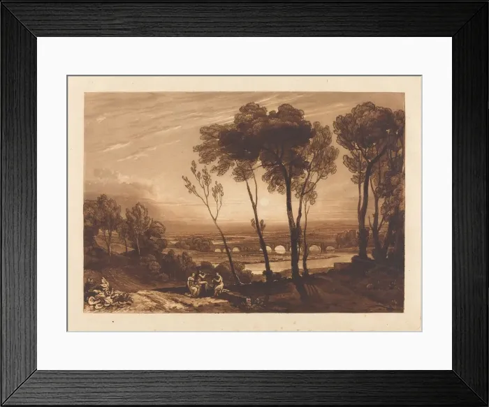 Framed Print : The Bridge in Middle Distance, published 1808. Creator: JMW Turner Framed Print : The Bridge in Middle Distance, published 1808. Creator: JMW Turner