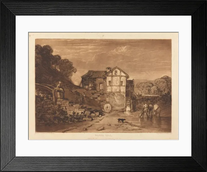 Framed Print : Water Mill, published 1812. Creator: JMW Turner Framed Print : Water Mill, published 1812. Creator: JMW Turner