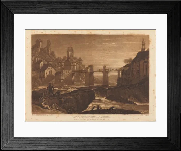 Framed Print : Lauffenbourgh on the Rhine, published 1811. Creator: JMW Turner Framed Print : Lauffenbourgh on the Rhine, published 1811. Creator: JMW Turner