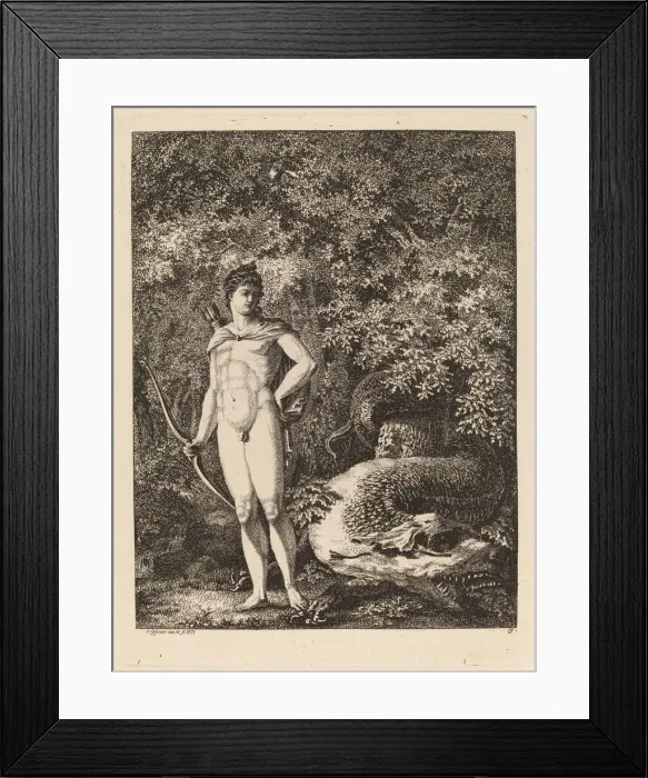 Framed Print : Apollo with a Bow and Dragon, 1771. Creator: Salomon Gessner Framed Print : Apollo with a Bow and Dragon, 1771. Creator: Salomon Gessner