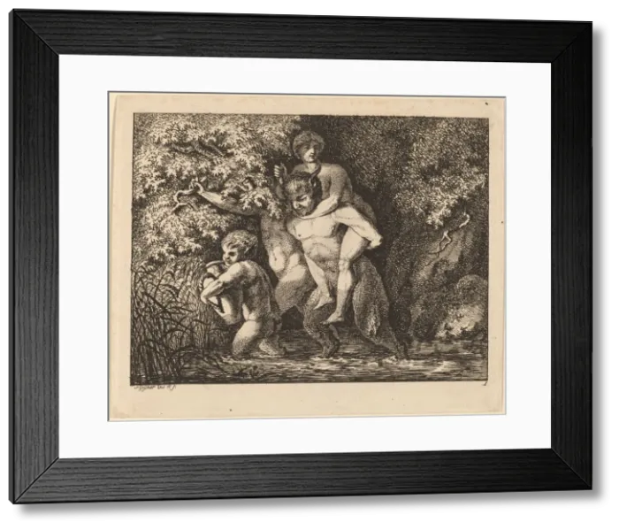Framed Print : Satyr Carrying a Nymph, 1769 / 1771. Creator: Salomon Gessner Framed Print : Satyr Carrying a Nymph, 1769 / 1771. Creator: Salomon Gessner