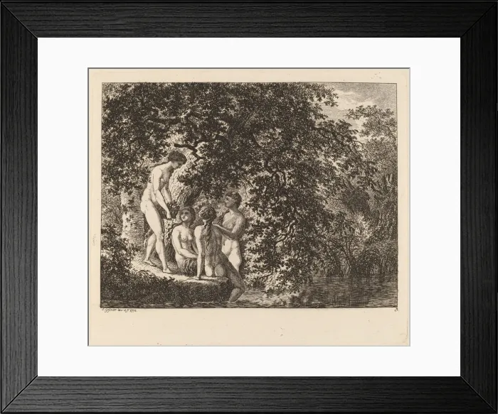 Framed Print : Girl Carrying a Basket of Fruit, 1770. Creator: Salomon Gessner Framed Print : Girl Carrying a Basket of Fruit, 1770. Creator: Salomon Gessner