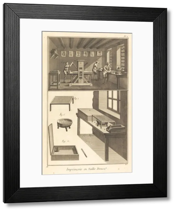 Framed Print : Imprimerie en Taille Douce: pl. I, 1771 / 1779. Creator: Unknown Framed Print : Imprimerie en Taille Douce: pl. I, 1771 / 1779. Creator: Unknown