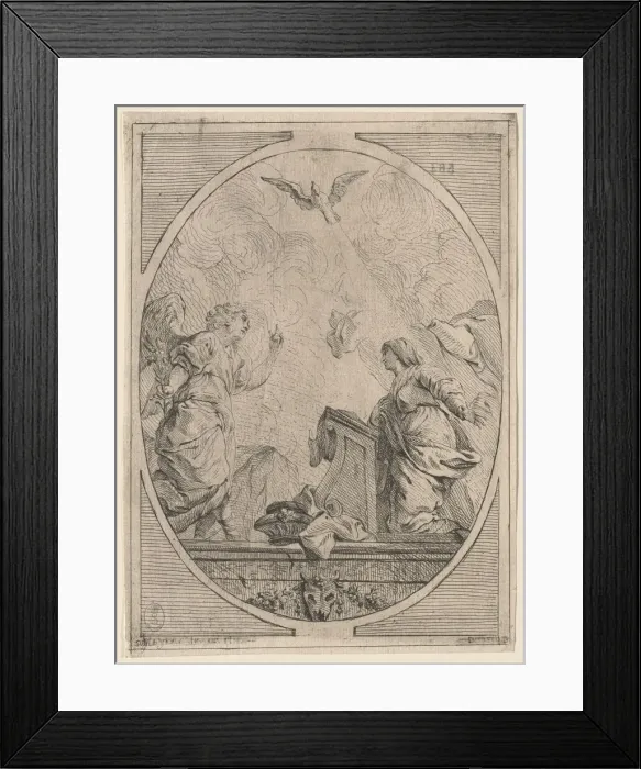 Framed Print : The Annunciation, c. 1730. Creator: Unknown Framed Print : The Annunciation, c. 1730. Creator: Unknown