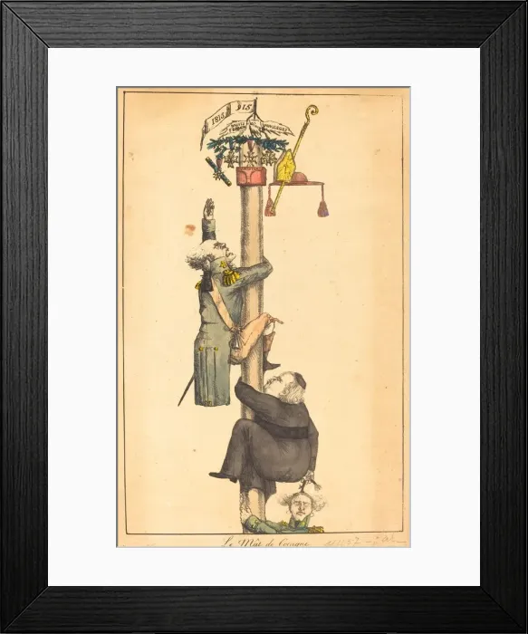 Framed Print : The Greasy Pole, 1815. Creator: Unknown Framed Print : The Greasy Pole, 1815. Creator: Unknown