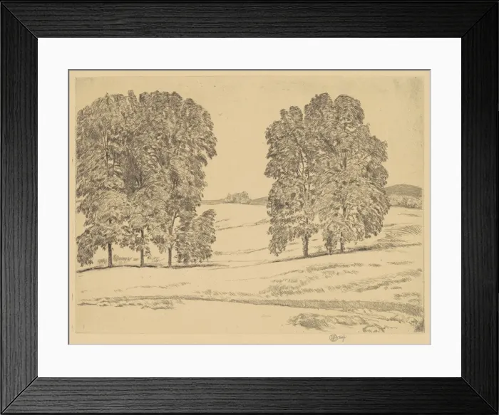 Framed Print : Hickories in a Hayfield, 1917. Creator: Frederick Childe Hassam Framed Print : Hickories in a Hayfield, 1917. Creator: Frederick Childe Hassam