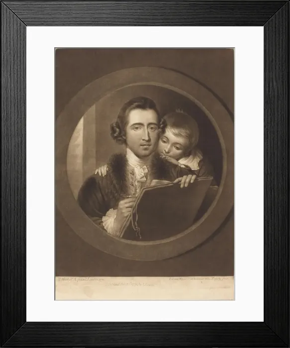 Framed Print : Benjamin West, Esqr R. A. and His Son RI West, 1773. Creator: Valentine Green Framed Print : Benjamin West, Esqr R. A. and His Son RI West, 1773. Creator: Valentine Green
