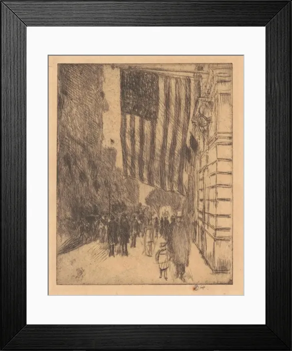 Framed Print : The Flag, 1917. Creator: Frederick Childe Hassam Framed Print : The Flag, 1917. Creator: Frederick Childe Hassam