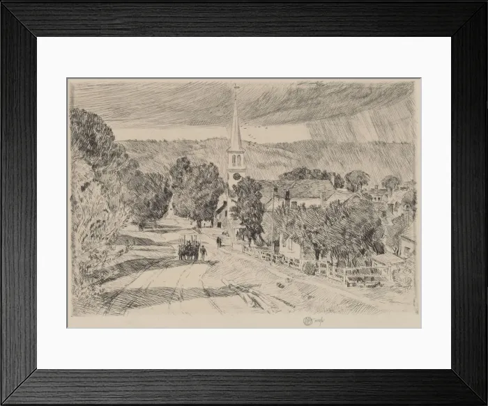 Framed Print : A Vermont Village, 1923. Creator: Frederick Childe Hassam Framed Print : A Vermont Village, 1923. Creator: Frederick Childe Hassam