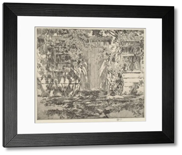 Framed Print : Old Doorway, Easthampton, 1920. Creator: Frederick Childe Hassam Framed Print : Old Doorway, Easthampton, 1920. Creator: Frederick Childe Hassam