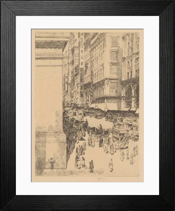 Framed Print : Fifth Avenue, Noon, 1916. Creator: Frederick Childe Hassam Framed Print : Fifth Avenue, Noon, 1916. Creator: Frederick Childe Hassam